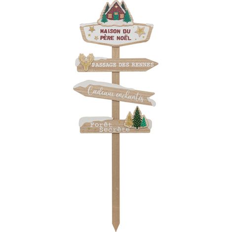 Pancarte Maison du Père noël en Bois H 120 cm - Feeric Christmas