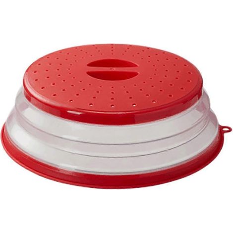 Zusammenklappbarer Mikrowellen-Spritzschutz, Mikrowellen-Tablettabdeckung mit Deckeln (rot) (1/5)