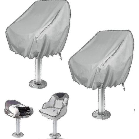Lot de 2 housses de siège de bateau imperméables en tissu Oxford pour sièges sur piédestal, pontons, sièges de capitaine et banquettes (1/5)