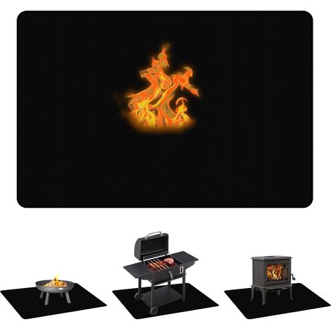 Filiyano-Tapis de barbecue ignifugé 100 x 120 cm - Protection pour barbecue en extérieur, camping et terrasse - Protection thermique sous le gril (1/5)