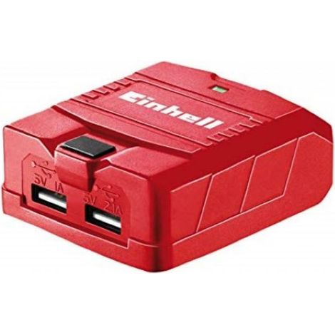 EINHELL ADATTATORE PER BATTERIA TC-CP 18Li USB SOLO CORPO - 2 porte USB sull'alloggiamento è possibile caricare contemporaneamente fino a 2 dispositivi