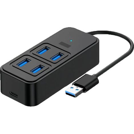 Adaptateur hub USB-C (Type-C) vers USB 3.0 - Quatre ports - Haute vitesse - Plug & Play (1/4)