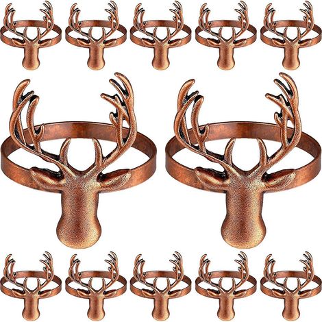 18 ronds de serviette cerf pour Noël - Décoration de table de Noël (1/5)