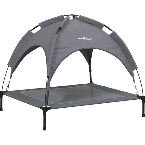 Lit pour chien avec auvent anthracite tissu Oxford et acier (1/5)