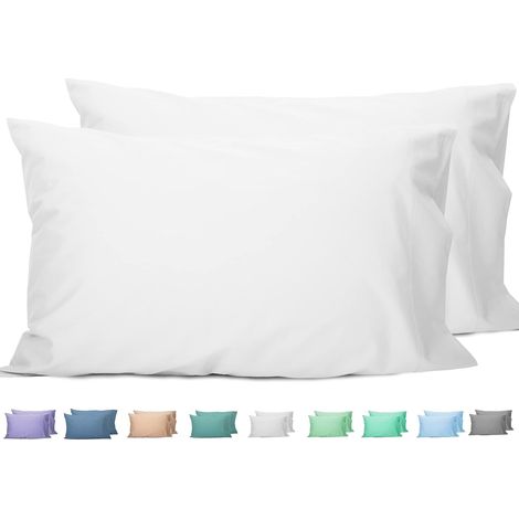 Taie Doreiller King - 20x35 Pouces - Coton 200 Fils - Blanc Brillant - Lot de 2 (1/5)