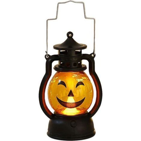 Lanterne Citrouille - LED Piles - Décoration Halloween Portable - Avec Poignée - 1 Pièce