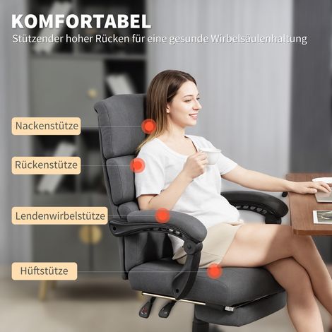 Fauteuil de travail rembourré imitation velours, hauteur ajustable, avec roulettes, gris