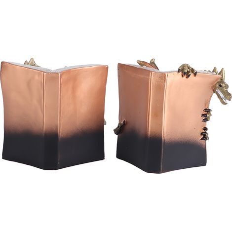Estatua de estantería con doble serpiente y dragón, hecha de resina, decoración para el hogar o la oficina – Libros organizados, fantasía mitológica, 12 x 9 x 9 cm (1/3)