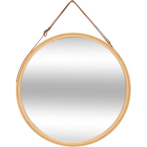 Miroir Mural Rond en Bambou "Naé" 38cm Naturel