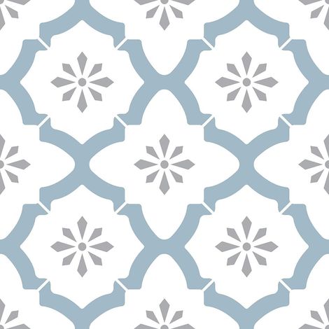 Floorpops Alfama Self Adhesive Vinyl Floor Tiles Modern Blue White Kitchen (1/3)