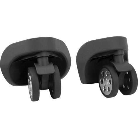 Roues de valise pivotantes à 360°, silencieuses, en caoutchouc ABS résistant à l'usure, avec vis de rechange et de réparation, noires. (1/5)