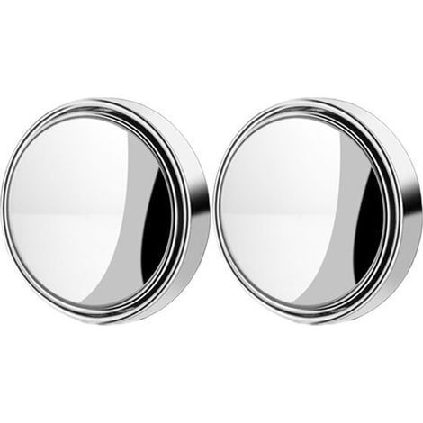 Lot De 2 Retroviseurs D'Angle Mort, 5,1 Cm Ronds En Verre Hd Convexe 360degres Grand Angle Retroviseur Lateral Avec Boitier Abs Pour Voitures, Suv Et Camions, Argent (1/4)