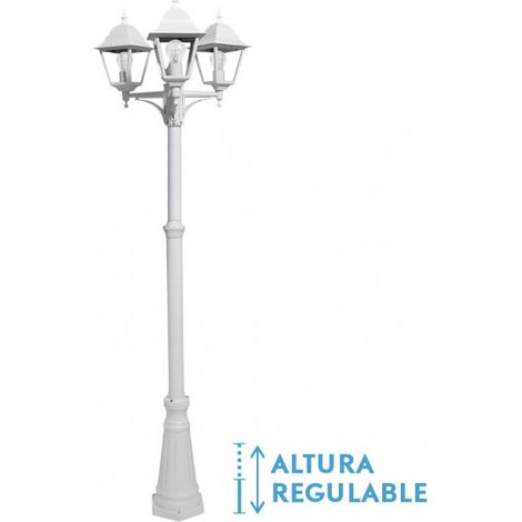 Spica 3xe27 white Straßenleuchte aus Aluminium spica 3xe27 white ip44 220x62x62 cm in der Höhe verstellbar