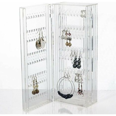 Porte Bijoux Rangement Bijoux Pliable Support Bijoux Presentoir Boucle d'oreille Rangement Collier Porte Boucles d'oreilles Presentoir Collier Transparent Idee Cadeau pour Femme (1/5)