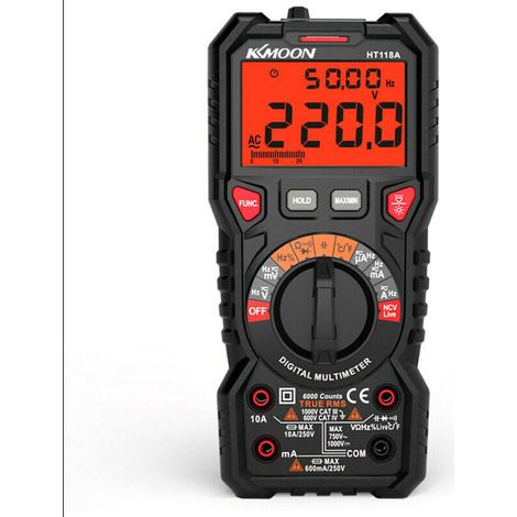Multimètre Numérique Température, TRMS 6000 Comptes (Guide de Bornes LED), Ampèremètre, Testeur Electrique Professionnel, Automatique Capacimètre (1/5)