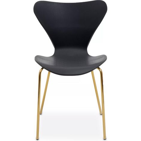 Interiors by Premier Dining Chair with Black Seat, Space-Saving Dining Accent Chair, Easy to Clean Bedroom Chair