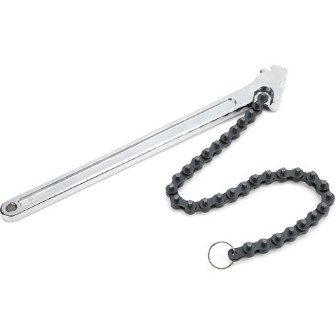 Clé à chaîne à haute dureté, surface polie, acier au chrome-vanadium chromé, outil à main (15 pouces) (1/5)