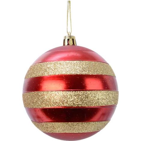 Sfera rosso oro e glitter 8 cm (1/2)