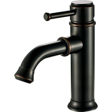 Bassin brossé antique noir eau chaude froide poignée unique (1/5)