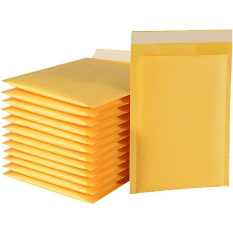 50 enveloppes à bulles en papier kraft doublées, pour l'envoi postal, avec fermeture auto-adhésive.