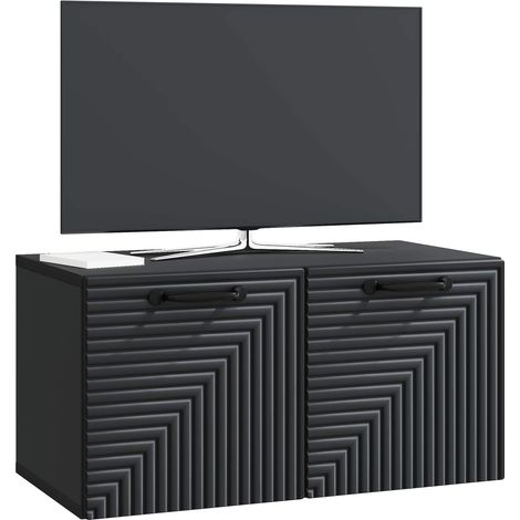 Maison Exclusive - Meuble TV mural Noir 59,5 x 31 x 30 cm Bois d'ingénierie