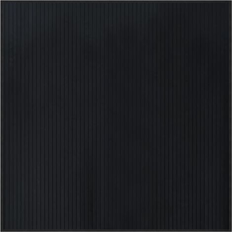 Tapis carré noir 100x100 cm bambou (1/5)