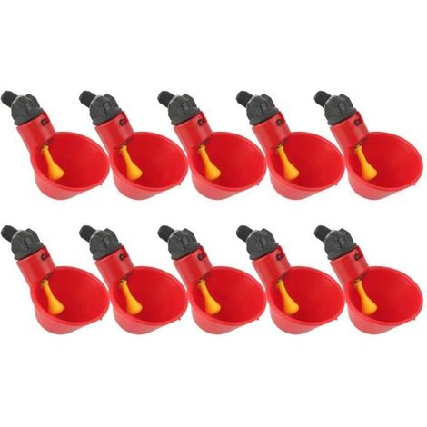 10 PCS Tasse Abreuvoir Distributeur Coupe Durable Eau Boire pour Poule Poulet Bétail (1/3)