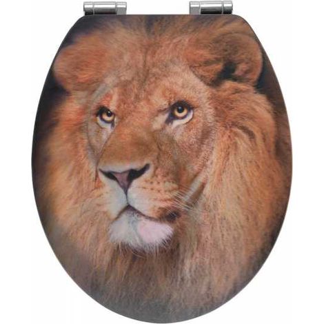 Wenko LION Copri WC con motivo 3D leone in MDF resistente (1/5)