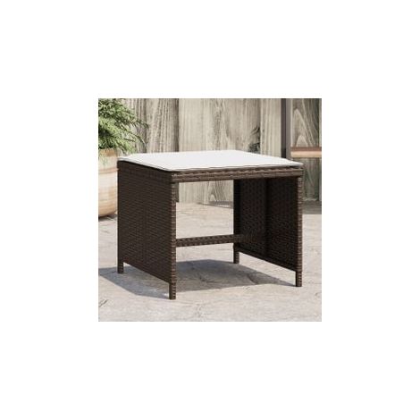 Tabourets de jardin avec coussins 4pcs marron 40x40x35 rotin (1/5)