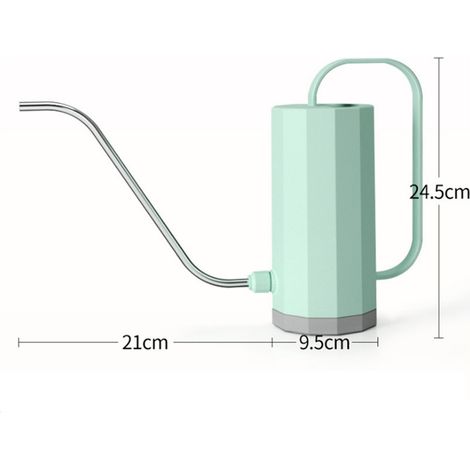 Arrosoir en plastique vert pour plantes en pot, style nordique, avec long bec courbé. (1/4)