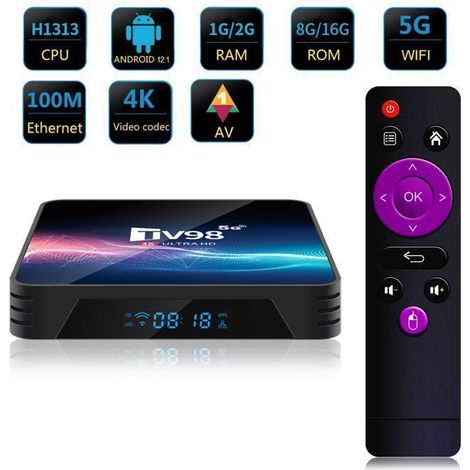 TV98 Android TV Box Android 12 TV Box H616 Quad-Core 2 G + 16 G - 2.4G&5G - Netflix Google Store Boite multimedia box Android-A1 (1/5)