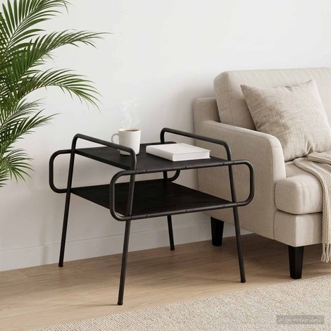 vidaXL Mesa de centro Roble Negro 60 x 60 x 51 cm Madera de ingeniería (1/5)