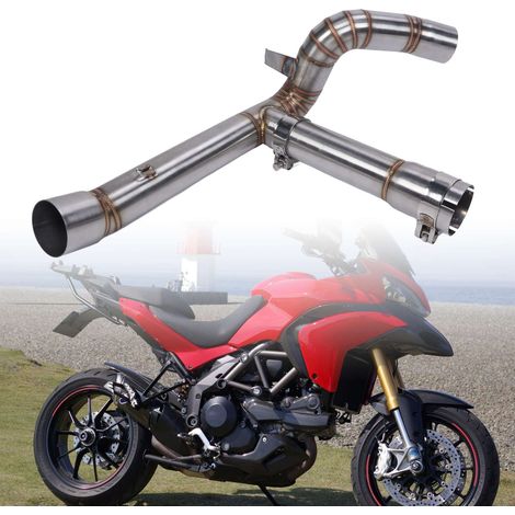 Tube d'échappement intermédiaire (sans silencieux) compatible avec Ducati Multistrada MTS950/1200 2017-2021 (Livraison ultérieure, emballage intact) (Surdimensionné)