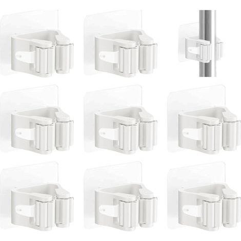 8 Pièces Accroche Balai Mural, Porte Balais Mural, Support Balais Mural Auto-Adhésif, Porte Balai Mural, Porte Balais Mural Sans Percage pour Cuisine, Salle de Bain, Jardin, Garage (1/5)