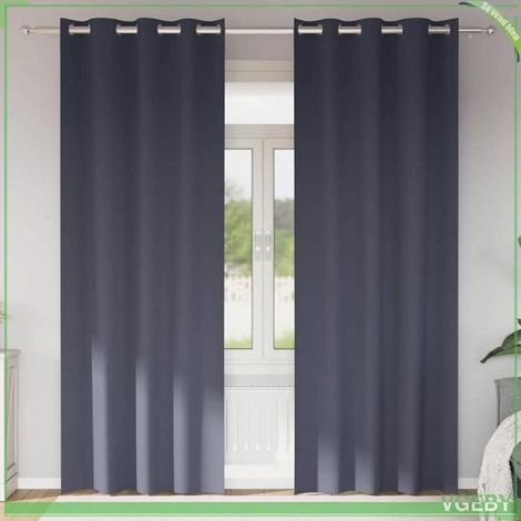 Rideaux occultants - FAFEISY - Tissage triple - Anthracite - 260 x 140 cm - Blocage 80–90% (1/5)