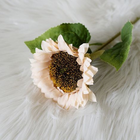 Simulation sunflower, pastoral style artificial flower, faux silk for home decoration, Champagne (1/5)