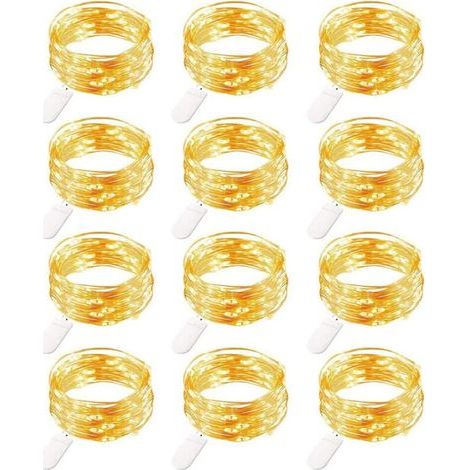 Christmas string lights, battery-operated LED string lights, 20 pieces, 1M, 20 LEDs, copper wire string lights (1/5)
