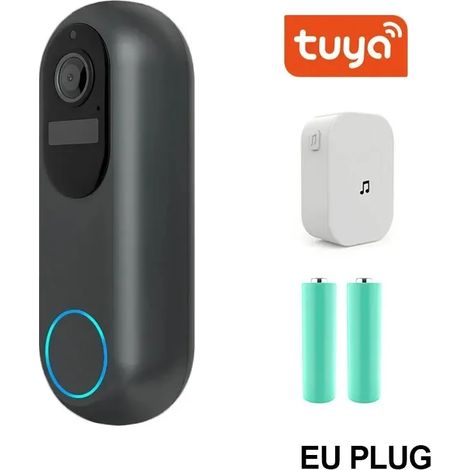 Sonnette vidéo intelligente sans fil (norme européenne), étanche, vision nocturne, interphone vidéo pour la maison connectée (1/5)