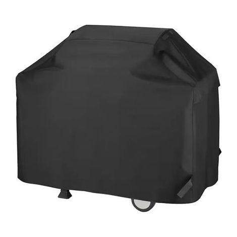 Outdoor-Grillabdeckung, strapazierfähige 210D Oxford-Plane zum Schutz von Gasgrills, wasserdichte Grillplattenabdeckung, UV-Schutz, winddicht, staubdicht (145 x 61 x 117 cm, Schwarz) (1/5)