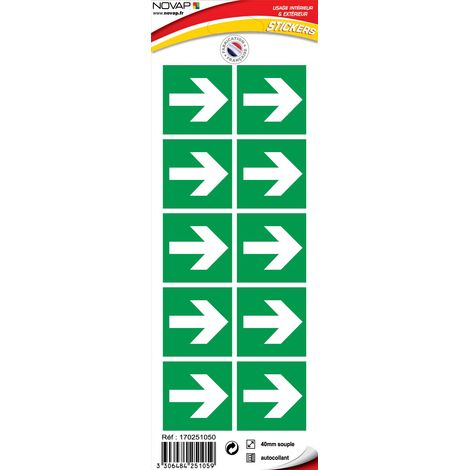 Planche 10 Pictogrammes 40X40mm - Flèche Directionnelle Gauche-Droite - 4251059