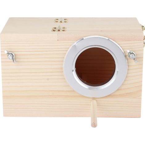Nichoir en bois 12x12x19,5cm, boîte d'incubation et de reproduction pour animaux de compagnie, accessoires de décoration de jardin extérieur (1/5)