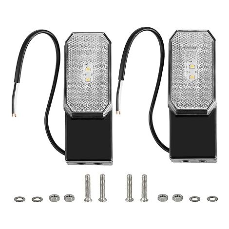 Blanc Feux de Position LED 12V 24V Feu Signalisation Indicateur pour Remorque Camion Caravan avec Réflecteur Fonction, Étanche (1/5)
