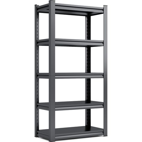Étagère métallique industrielle 5 niveaux, charge max 650 kg, réglable en hauteur, sans bois, 160 x 80 x 40 cm (1/5)