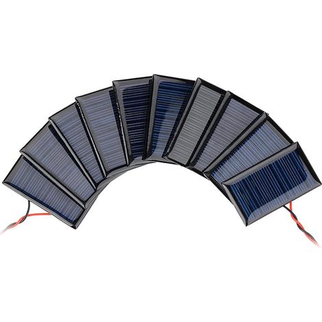 10 Pièces Mini panneau solaire 5V 30mA pour énergie solaire, micro-cellules solaires, bricolage électrique, matériaux de cellules photovoltaïques, kit de bricolage (5V 30mA 53mm x 30mm) (1/5)