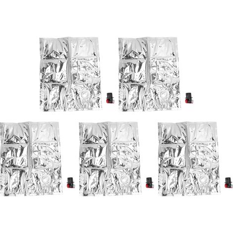 5Pcs Emergency Water Jug Bags with Spigot Foldable Beverage Insulation Drinking Water Storage Bag 5L