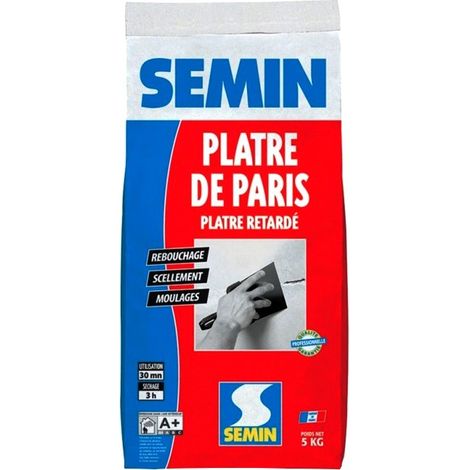 Platre de Paris SEMIN naturel et extra fin Conditionnement: 5 kg