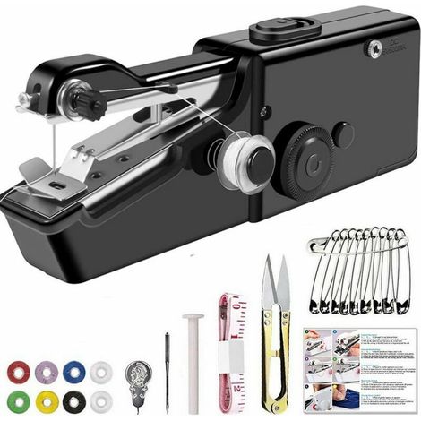 Tragbare Mini-Nähmaschine – Handnähmaschine – Tragbare elektrische Nähmaschine für Erwachsene – Geeignet für Stoffe, Heimwerken, Reisen, Kleidung, DEBUNS (1/5)