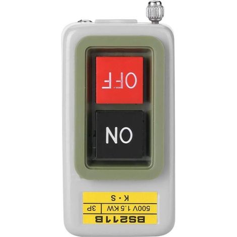 Interrupteur à Bouton-Poussoir Marche/arrêt, 3P AC 220V/380V BS211B Auto-Verrouillage des pièces Accessoires de l'interrupteur d'arrêt (1/5)