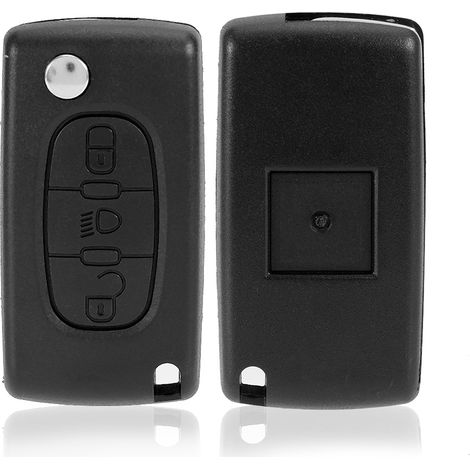Boîtier télécommande voiture 3 boutons clé flip coque couteau adaptable Citroën C3 C4 C5 C6 Picasso (1/5)