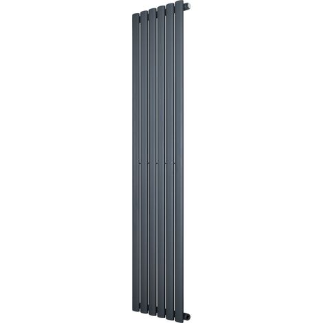 Radiatore Verticale Design Ovale Colonna Singola Antracite 1600x360 mm